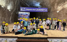Dzieci z klas drugich w Kopalni Soli w Kłodawie. 