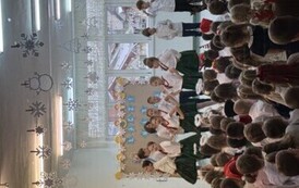 Klasa 3a podczas występu. 