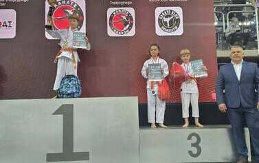 Wojtek na podium.