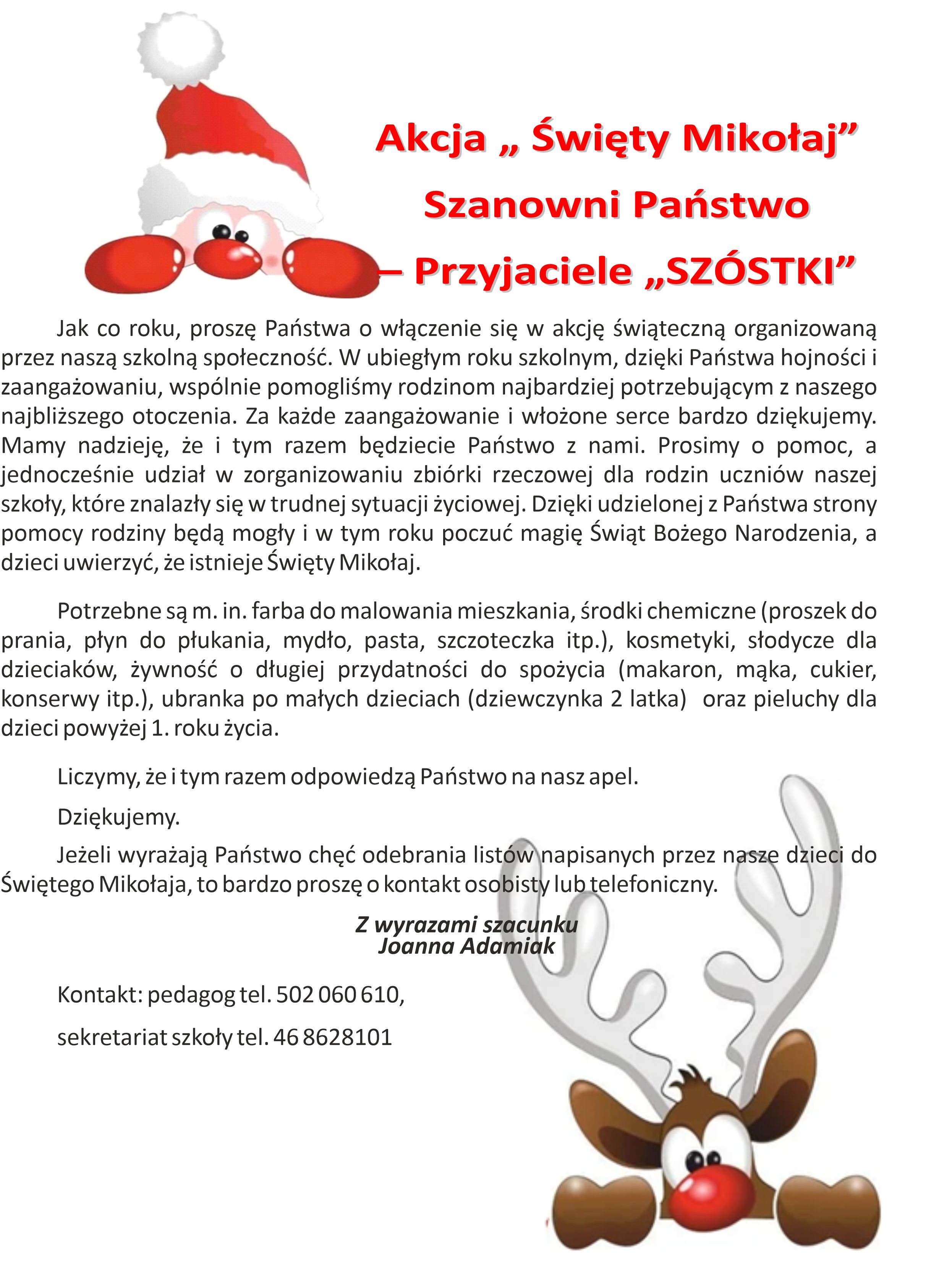 List pedagoga szkolnego